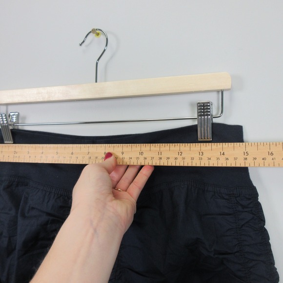 IXVI Wearables Womens Navy Blue Ruched A Line Knee Length Skirt Size M Lagenlook - Picture 3 of 8